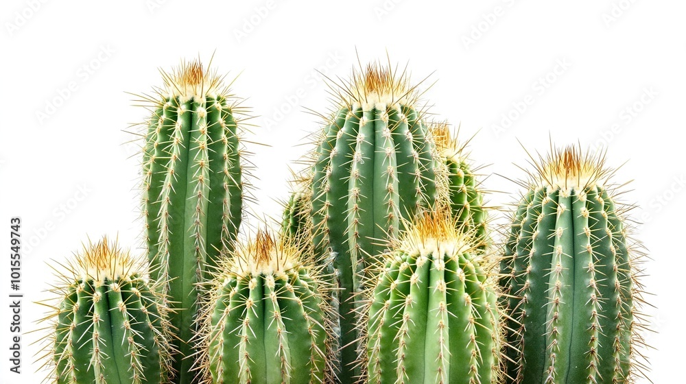 Tall green cacti with spiny textures standing against a minimalist white background, highlighting their sharp details and natural beauty. The simple, clean backdrop emphasizes the vibrant green color Tall green cacti with spiny textures standing against a minimalist white background, highlighting their sharp details and natural beauty. The simple, clean backdrop emphasizes the vibrant green color
