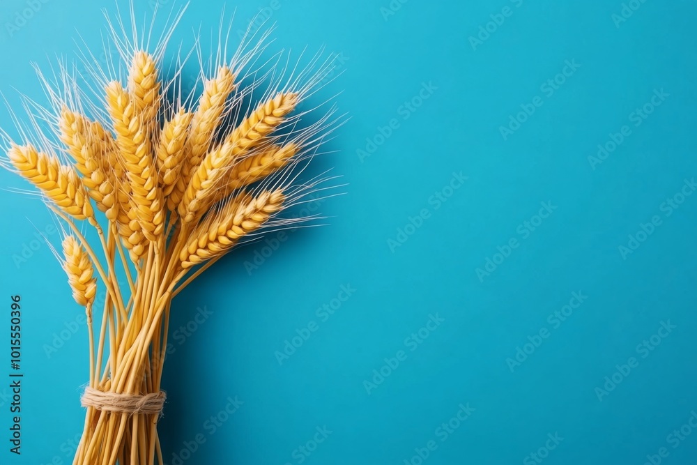 Fototapeta premium Simple minimalist design of a wheat stalk, representing the agricultural foundation of rural culture