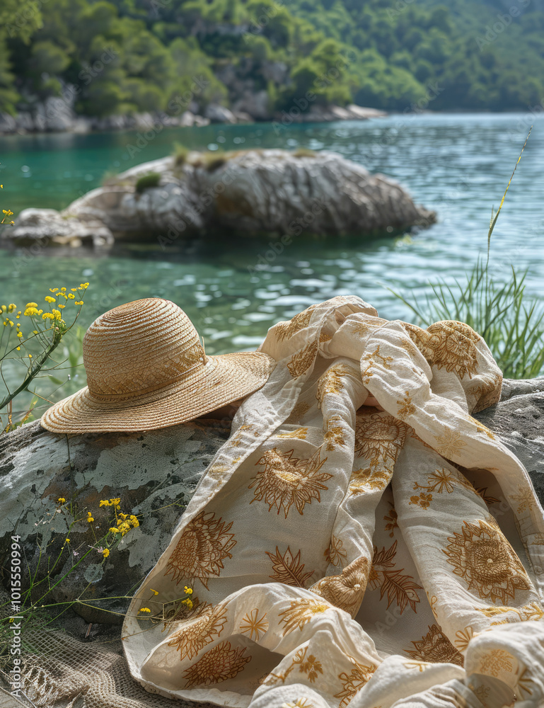 hat ,purse, picnic basket for the vacation natural hiking lake trip for a beautiful girl hat ,purse, picnic basket for the vacation natural hiking lake trip for a beautiful girl