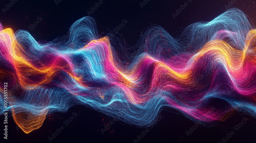 Fototapeta premium Vibrant Abstract Waves in Bright Colorful Light