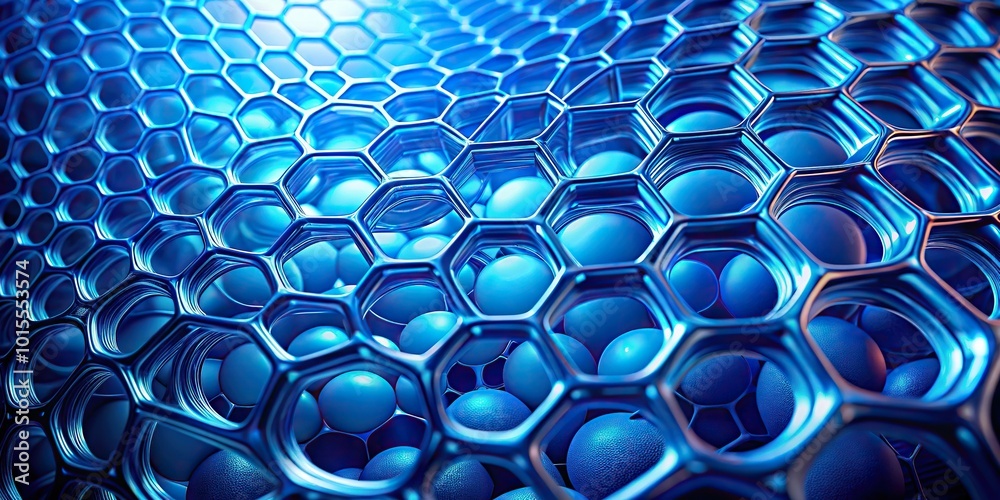 Futuristic blue cellular structure background with deep blue tone Futuristic blue cellular structure background with deep blue tone