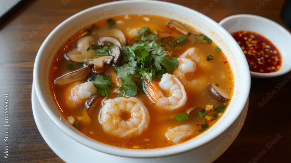 Delicious Shrimp Soup with Fresh Vegetables and Herbs Delicious Shrimp Soup with Fresh Vegetables and Herbs