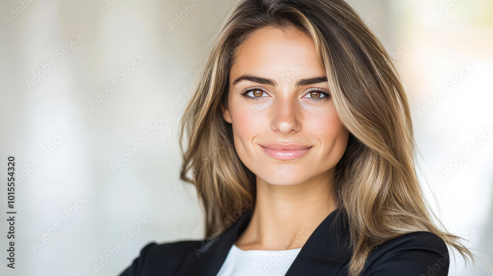 a close up head shot portrait of a mixed race business woman on plain white background a close up head shot portrait of a mixed race business woman on plain white background