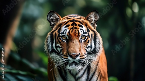 Detailed and fierce tiger head illustration on a white background, showcasing the majestic features and intense gaze of the powerful predator. The sharp details of the tiger's fur, stripes, 