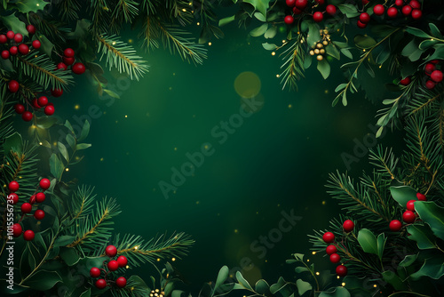 Christmas tree branches background with festive green holiday foliage for seasonal decoration