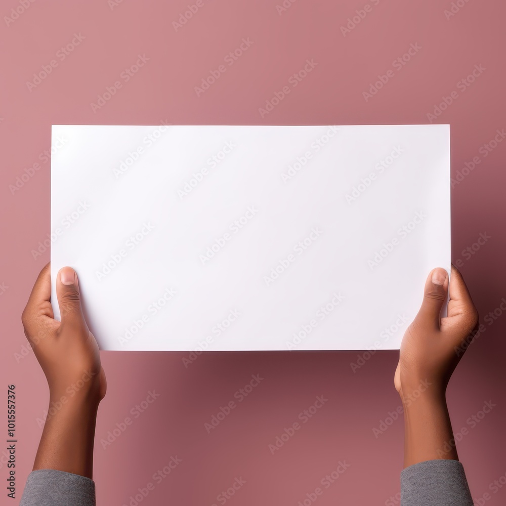 Blank White Paper Mockup Held by Hands - Minimal Presentation Background