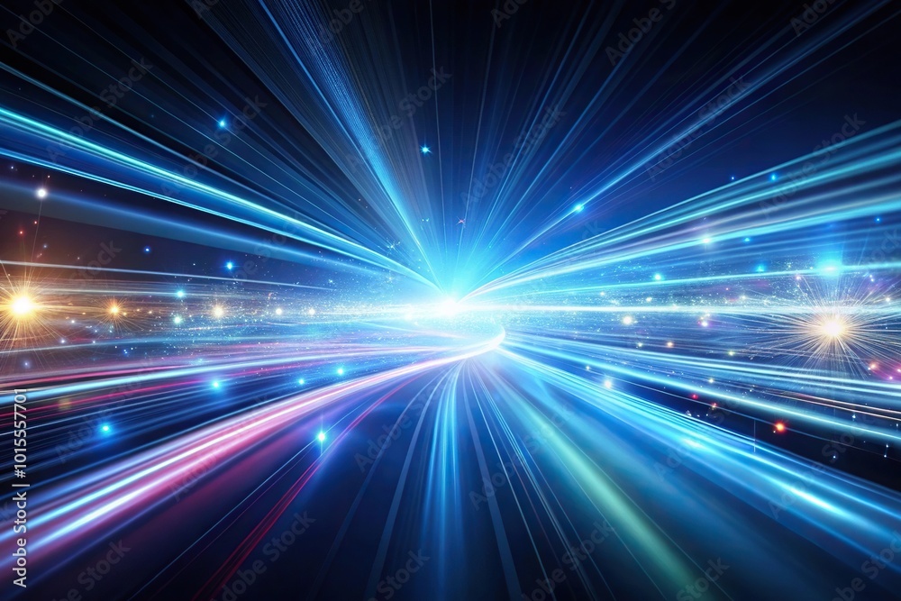 Futuristic light streaks on dark background panoramic image Futuristic light streaks on dark background panoramic image