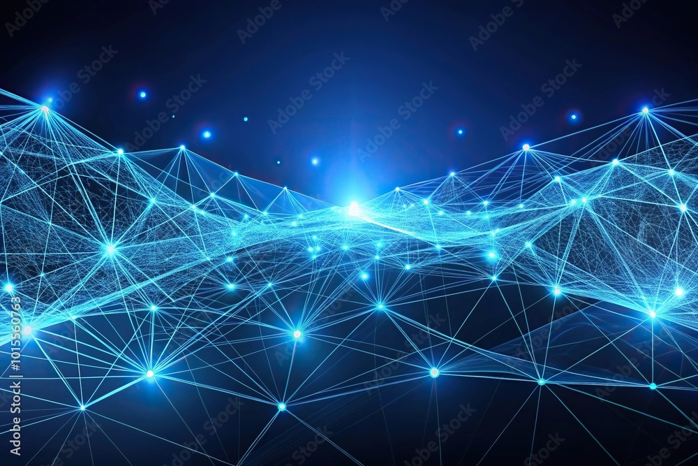 Fototapeta premium Futuristic wireframe exploration plexus effect