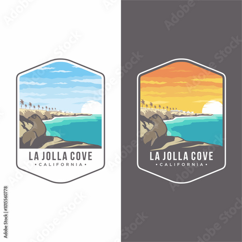 La Jolla Cove patch logo illustration