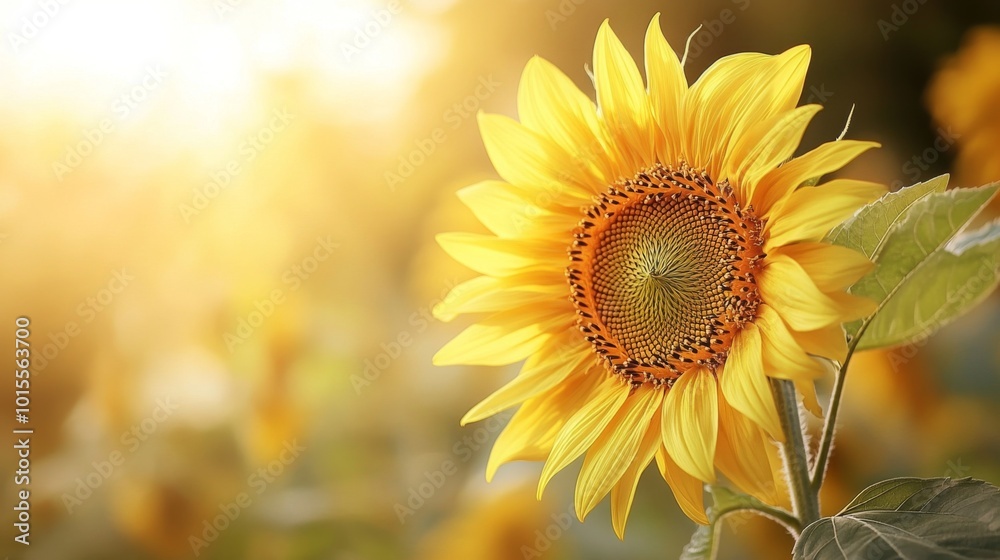 Obraz premium Bright Sunflower in Soft Golden Light