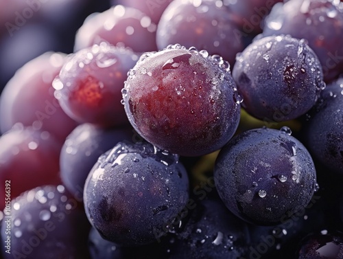 Wallpaper Mural A close-up of grapes covered in a light dewy mist, emphasizing their freshness Torontodigital.ca