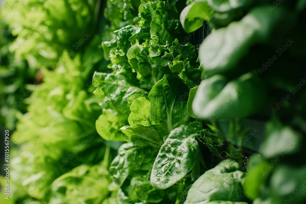 A close-up of vegetables growing in a vertical garden, demonstrating efficient use of space A close-up of vegetables growing in a vertical garden, demonstrating efficient use of space