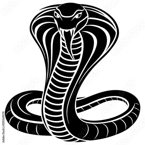 Cobra silhouette vector on white background