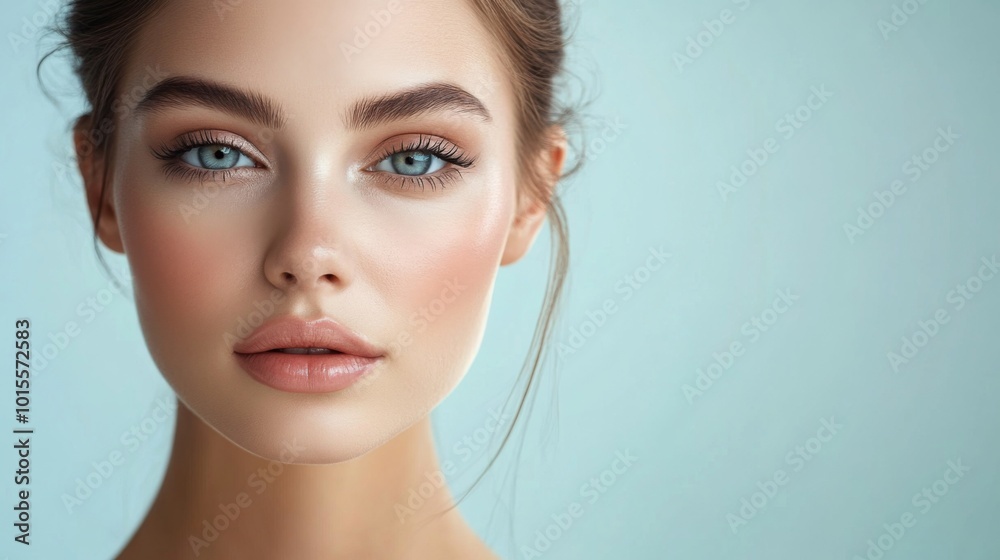 Radiant Portrait of a Young Woman with Flawless Skin Radiant Portrait of a Young Woman with Flawless Skin