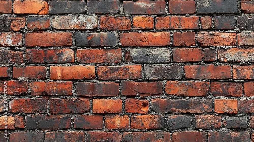Weathered Red Brick Wall with Mortar Weathered Red Brick Wall with Mortar