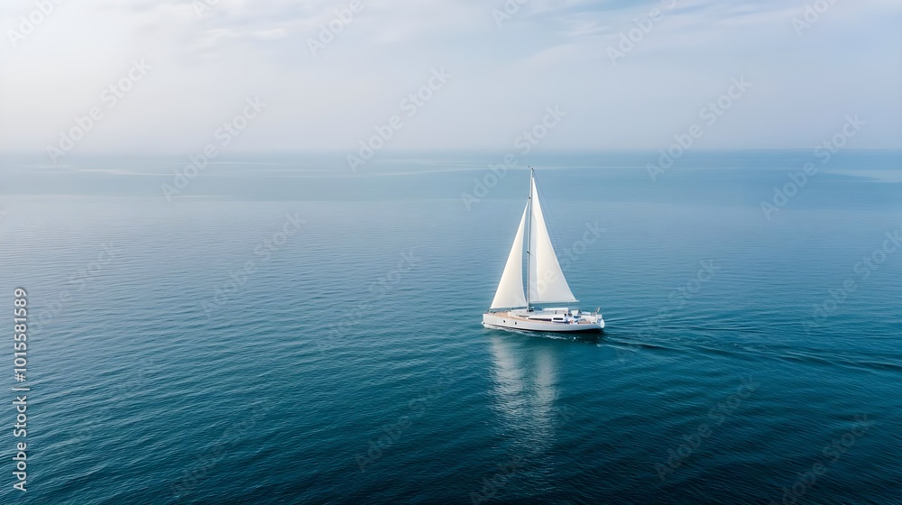 Fototapeta premium Sailboat on Calm Ocean