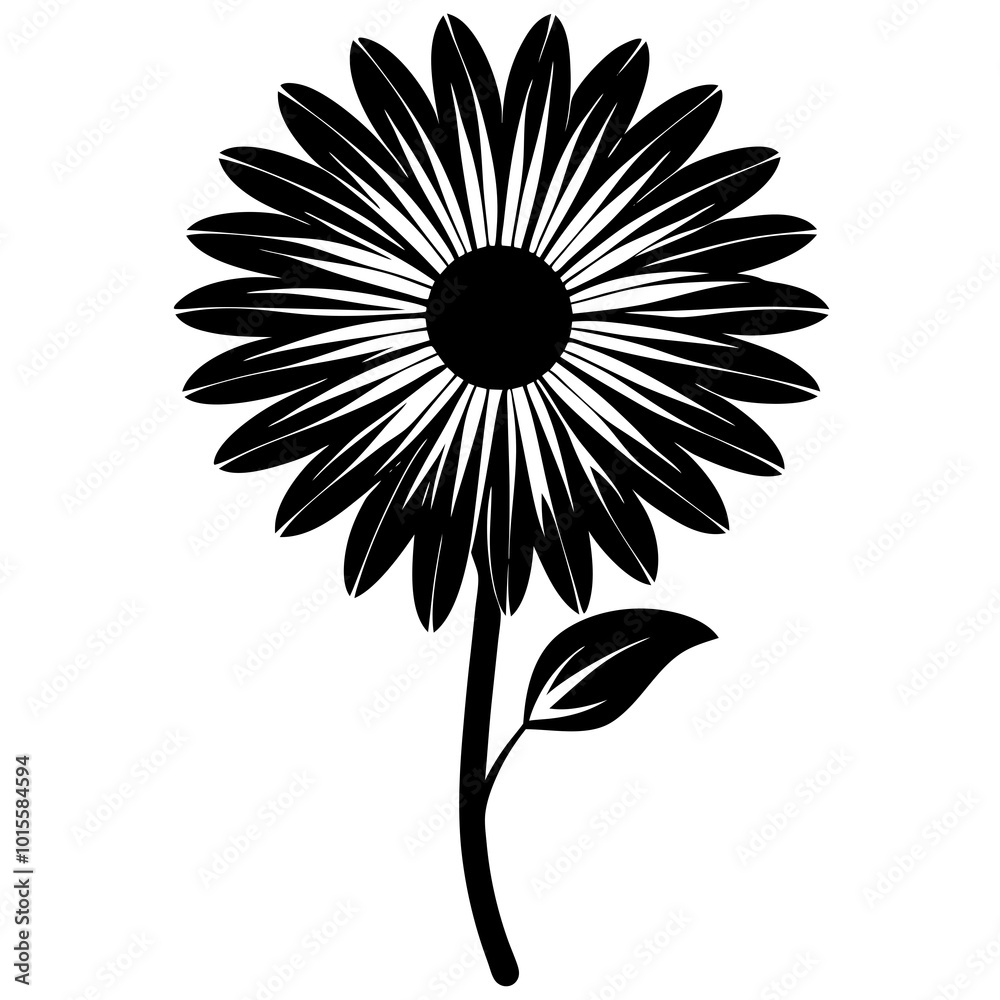 Daisy Vector Silhouette Elegant Floral Illustrations for Creative Projects