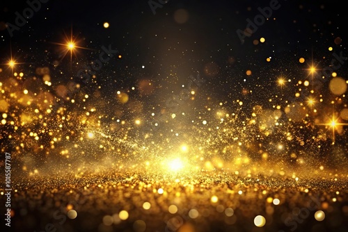 Wallpaper Mural Glowing glittery golden dust particles in the air against dark background Aerial Torontodigital.ca