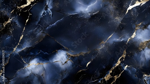 Close-Up of a Rich Dark Blue Marble Surface.