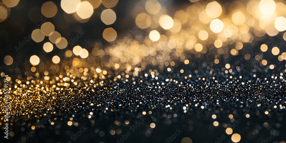 Sparkling Gold Bokeh Background Festive Atmosphere Sparkling Gold Bokeh Background Festive Atmosphere