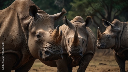 Group of rhinoceros