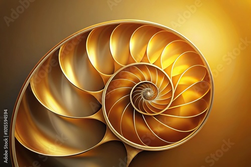 Golden ratio Fibonacci spiral background with leading lines photo