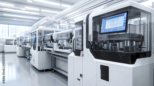 A production line manufacturing medical devices with a focus on precision and safety.