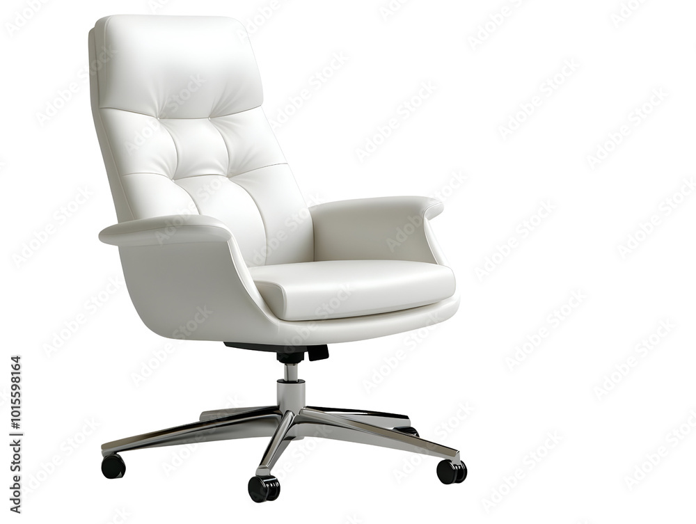 Stylish white office chair with ergonomic design on isolated background. Stylish white office chair with ergonomic design on isolated background.