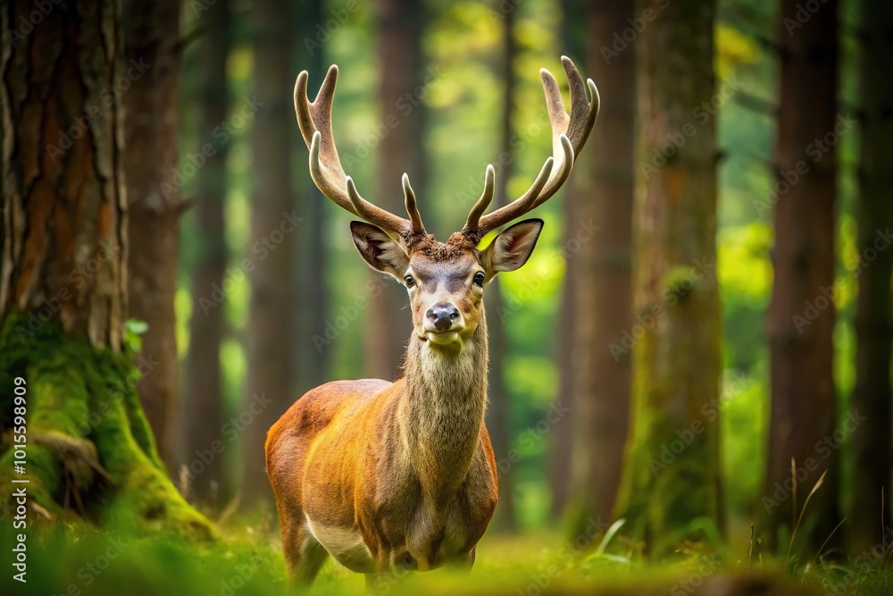 Graceful deer in a serene forest clearing with elegant antlers - wildlife, nature, peaceful, beauty Graceful deer in a serene forest clearing with elegant antlers - wildlife, nature, peaceful, beauty