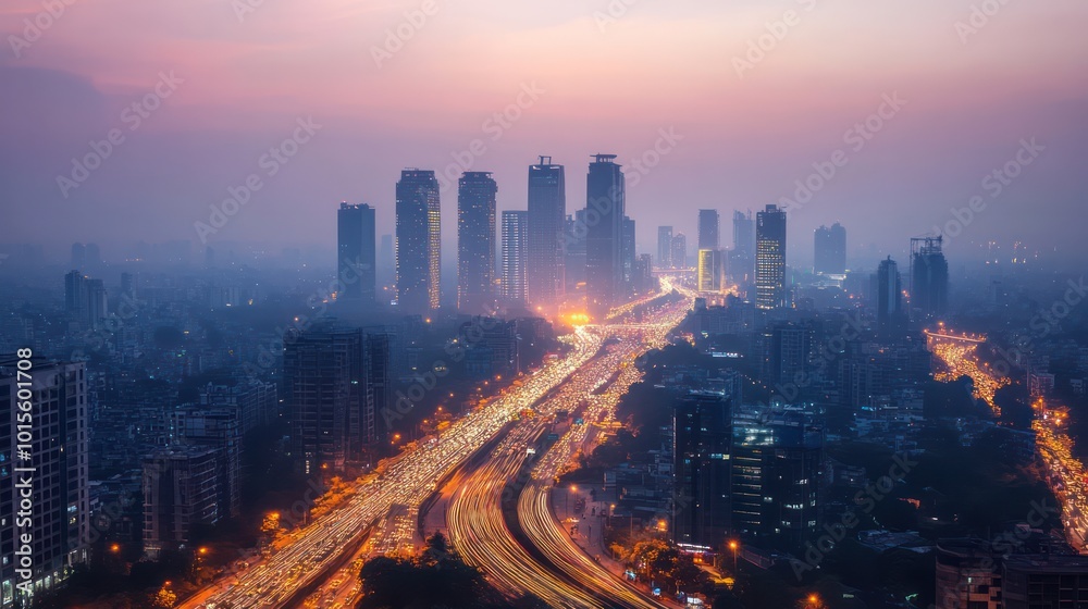 Fototapeta premium Data to optimize smart city operations Optimizing traffic, energy, and public services