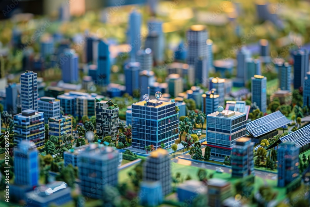 Obraz premium Solar Cities: Integrating PV Systems in Urban Planning