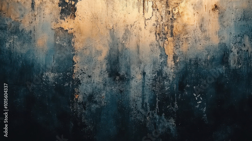 textured wall with blend of dark and light colors, showcasing scratches and abstract design that evokes sense of depth and age. surface appears weathered and artistic