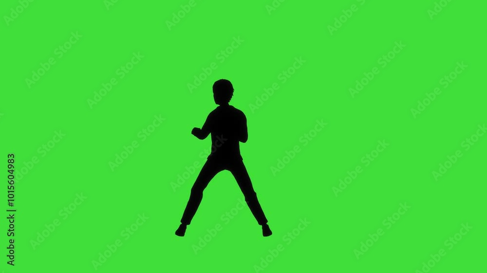 An animated silhouette of a character performing a martial arts spinning hook aerial kick, set against a green screen background. The scene captures dynamic motion, power, and fluidity. An animated silhouette of a character performing a martial arts spinning hook aerial kick, set against a green screen background. The scene captures dynamic motion, power, and fluidity.