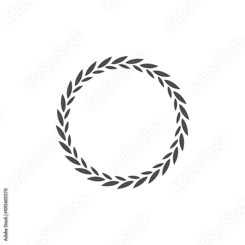 Black circle of wheat ear on white background. Agriculture wheat logo template vector icon