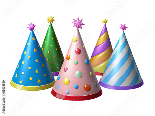 birthday party hat on transparent background