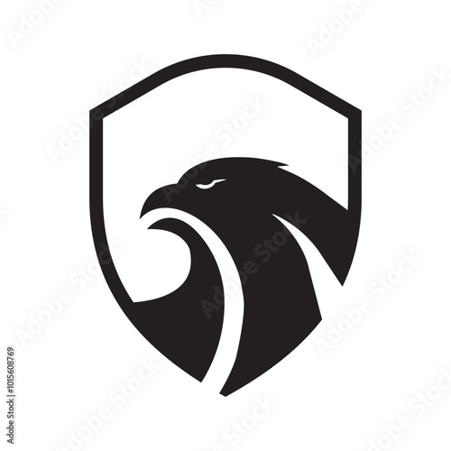 Eagle shield security logo , abstract symbol of security. Shield protection logo vector. vector illustration template, emblem design on a white background. modern design