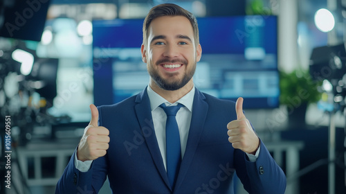 Confident Businessman Givin...