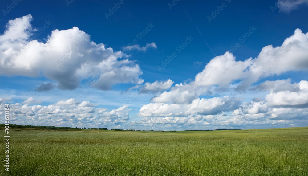 Obraz premium Blue sky and white clouds prairie