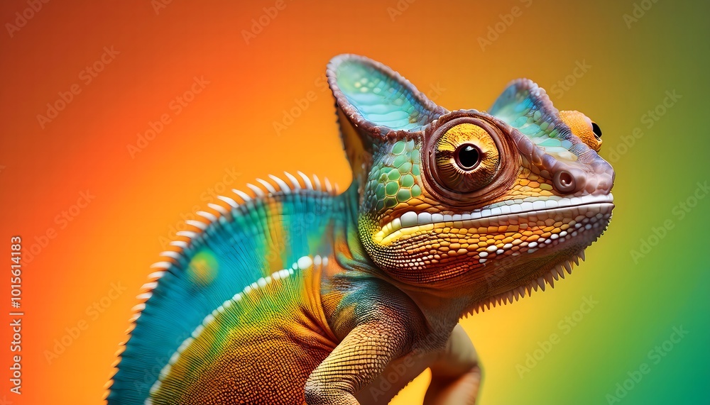 Fototapeta premium Colorful Chameleon Close-Up