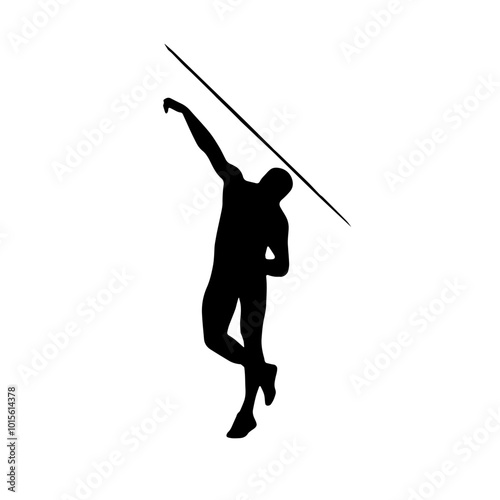 Sport Silhouette Javelin Thrower and Vector