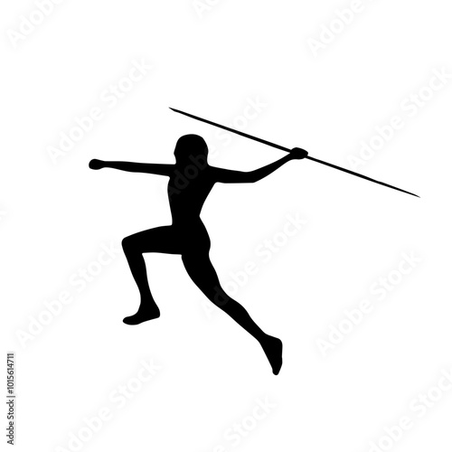 Sport Silhouette Javelin Thrower and Vector