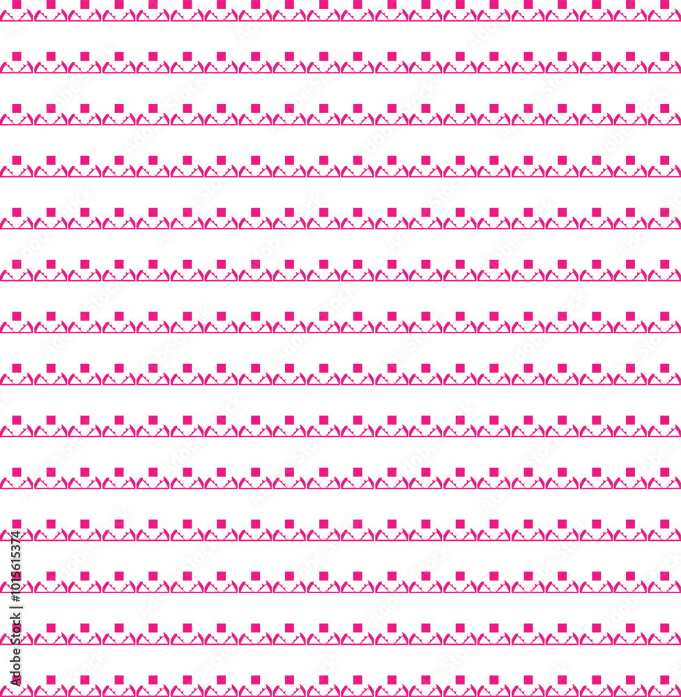 The pink pattern consists of elements such as squares and sharp shapes with lines and symmetry. The pink pattern consists of elements such as squares and sharp shapes with lines and symmetry.