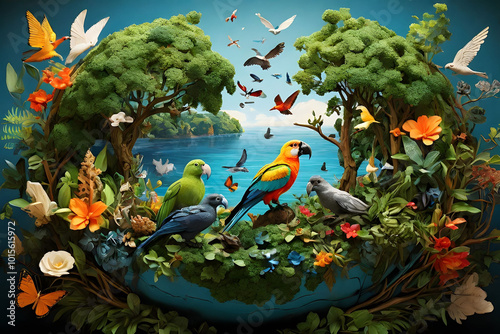 Celebrating Biological Diversity: Illustration for International Day