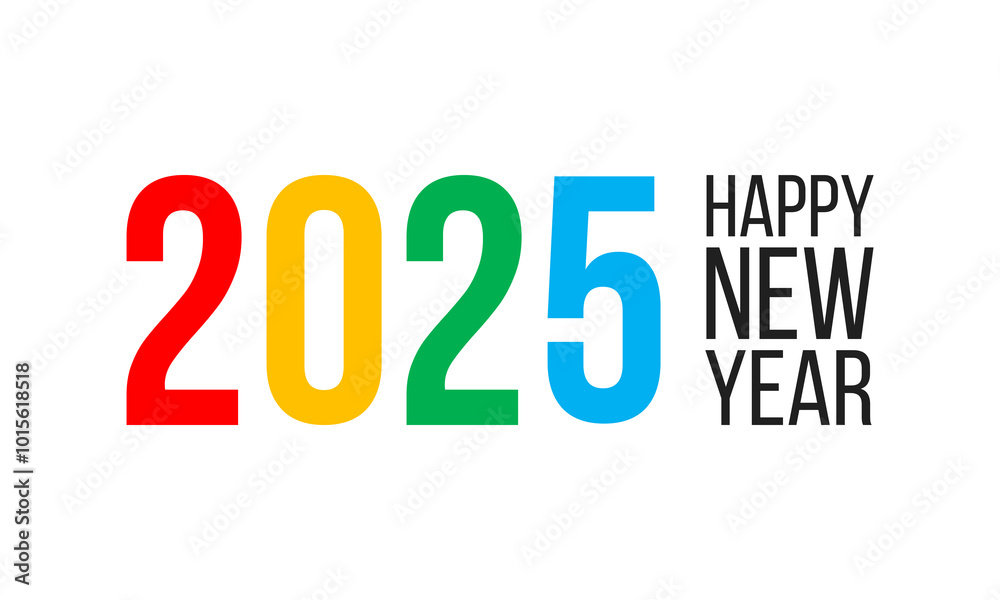 2025 happy new year poster, greeting card or social media post template, white background vector illustration 2025 happy new year poster, greeting card or social media post template, white background vector illustration