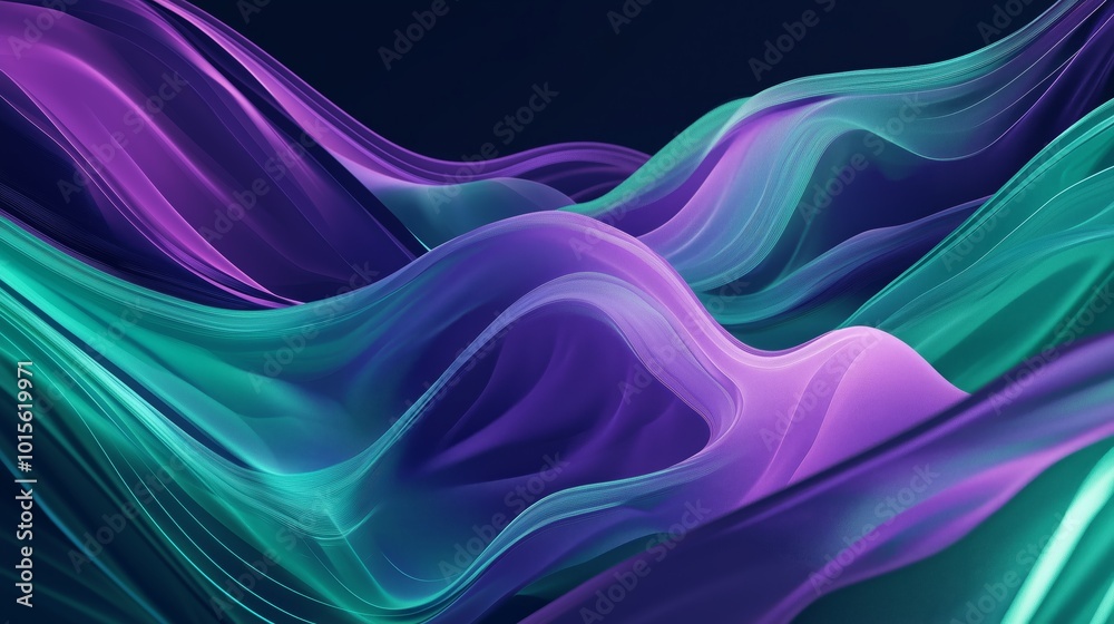 Glowing Waves of Digital Data in Vibrant Shades Glowing Waves of Digital Data in Vibrant Shades
