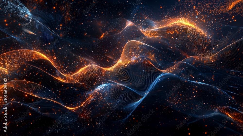 Rhythmic Flow of Glowing Digital Data Waves Rhythmic Flow of Glowing Digital Data Waves
