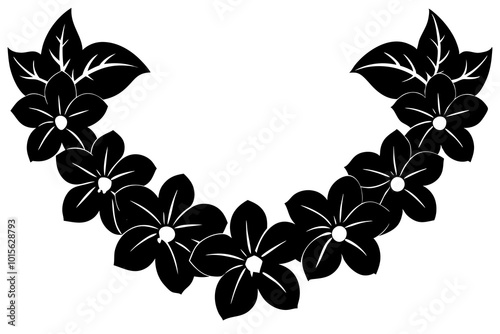 Hawaiian Lei Silhouette of a Floral Necklace