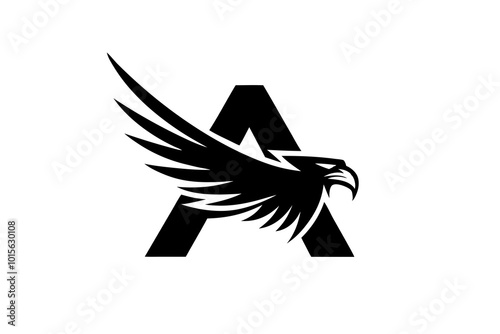 Minimal Eagle & Letter A Logo Set Sleek Vector Designs on White photo