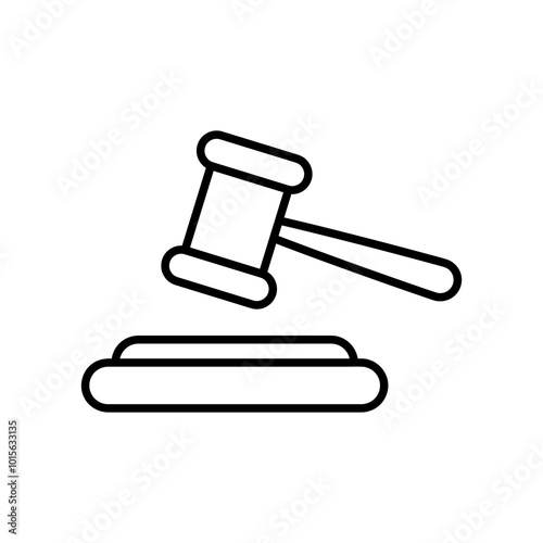 Judge hummer or gavel icon, Auction or judgement linear illustration for web and app..eps