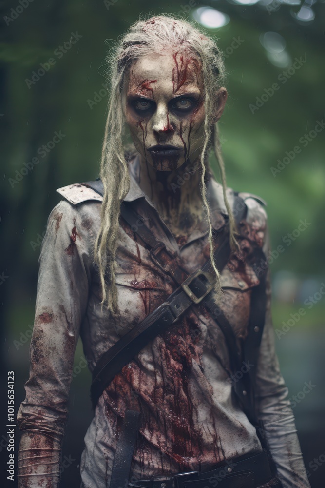 Obraz premium Cinematic Darkcore Horror Zombie Predator in a Forest